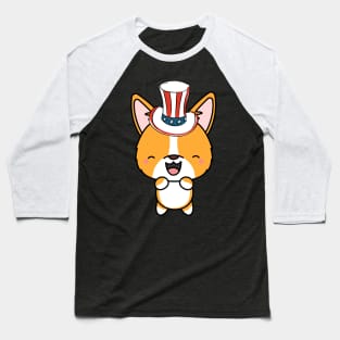 Funny Corgi is wearing uncle sam hat Baseball T-Shirt